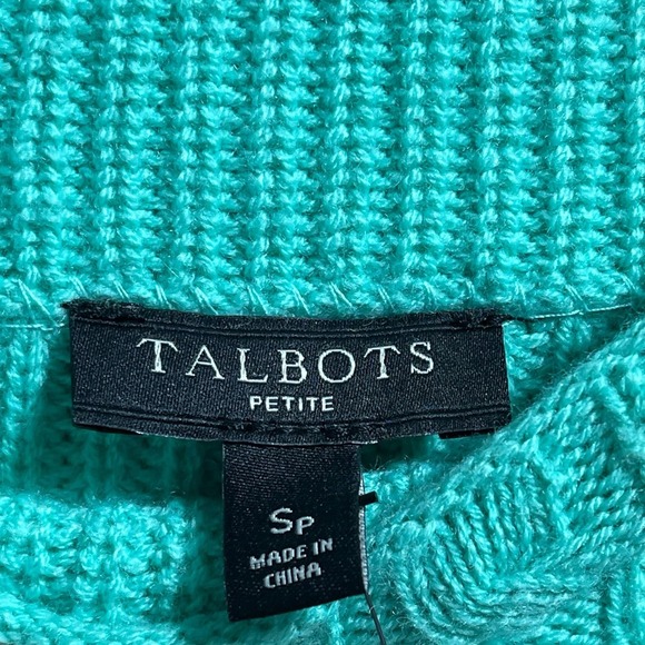Talbots Lambswool Cable Knit Mock Neck Pull Over Sweater Women's Small Petite - Picture 5 of 6